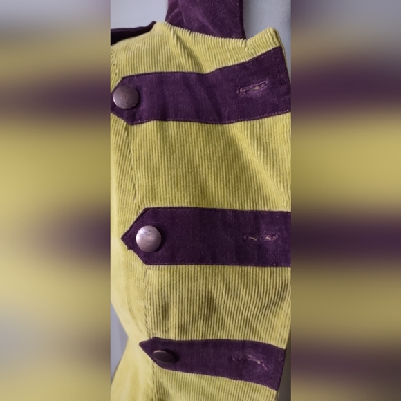 Upcycled One of A Kind Corduroy and Velvet lined Jacket with Sequin Detail - Picture 3 of 5